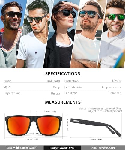 KALIYADI Polarized Sunglasses for Men, Lightweight Sun Glasses with UV Protection for Driving Fishing Golf - Image 6