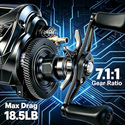 DC Baitcasting Reel with Smart Digital Brake, Anti-Backlash Fishing Reel with Signature DC Sound, Easy-Control 7.1:1 Baitcaster for Beginners & Bass Fishing - Image 5