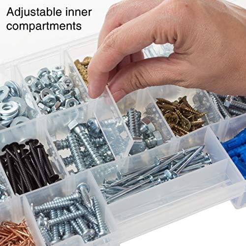 Storage and Tool Box-Durable Organizer Utility Box-4 Drawers with 19 Compartments Each for Hardware, Fish Tackle, Beads, and More by Stalwart (Purple) - Image 5