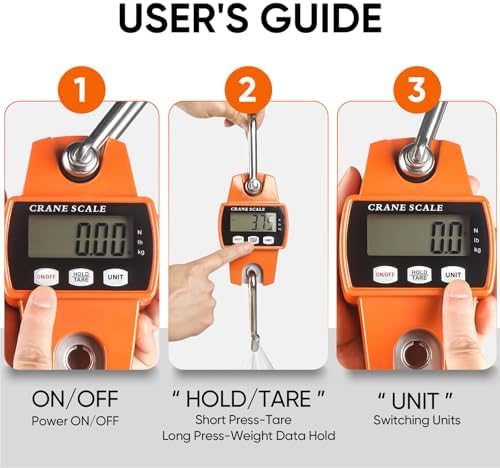 ROMECH 660lb Digital Hanging Scale, Aluminum Crane Scale with Hooks - Image 6