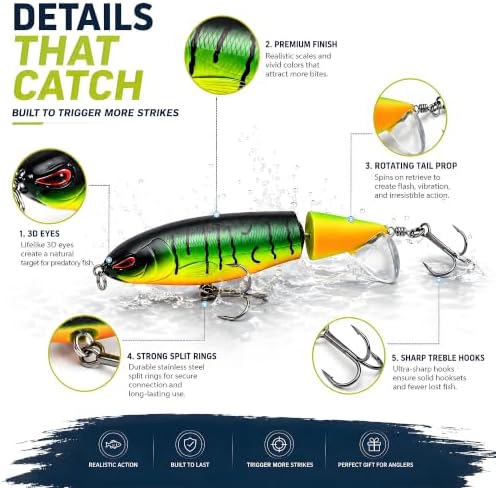 VOOGLASS 4PCS Fishing Lures Kit Hard Baits for Bass Pike Walleye - Image 3