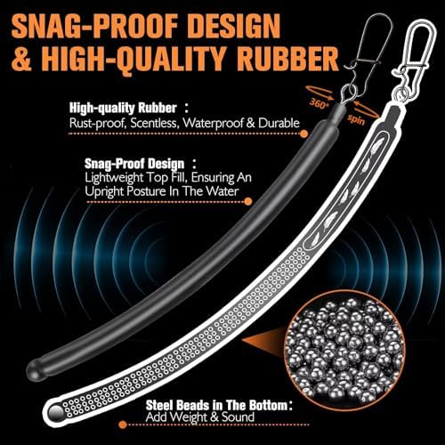 Dovesun 6PCS Catfish Rigs Kit Santee Rig with Catfish Float Rattler Dragging Weights Catfishing Tackle Circle Hook Size 5/0 8/0 Weight Size 2OZ/3OZ/4OZ - Image 4