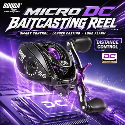 SOUGA DC Baitcaster Reel with Smart Magnetic Anti-Backlash System, 184g Ultra-Light Baitcasting Reel, 33LB Max Drag, 7.1:1 High Speed Gear Ratio, Drag Easy Casting for Tournament & Beginner Anglers - Image 2
