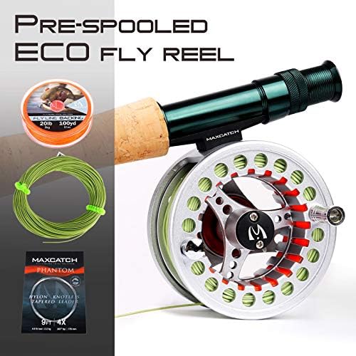 M MAXIMUMCATCH Maxcatch ECO Large Arbor Fly Fishing Reel (3/4wt 5/6wt 7/8wt) and Pre-Loaded Fly Reel with Line Combo - Image 4