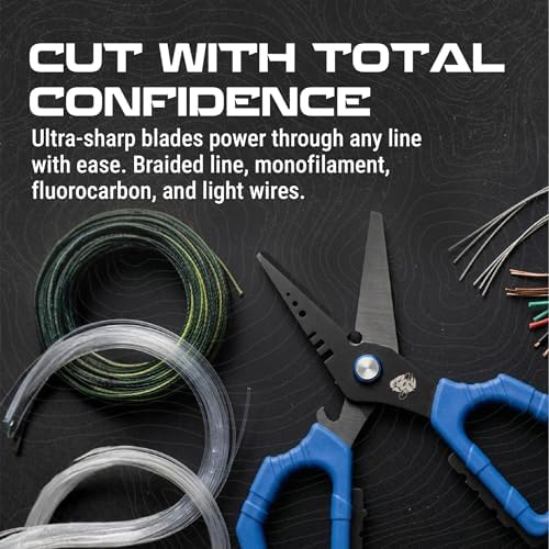 Reaction Tackle Fishing Line Scissors, 6.5 Inch Heavy Duty Braid Shears with Serrated Stainless Steel Blades, Multi-Tool with Sheath, Cuts Braid, Mono, Fluoro and Wire - Image 4