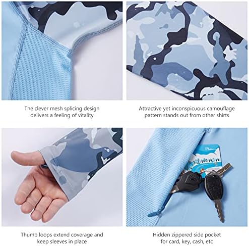BASSDASH Men’s UPF 50 Performance Fishing Shirt Cooling Hoodie Camo Long Sleeve FS17M - Image 5