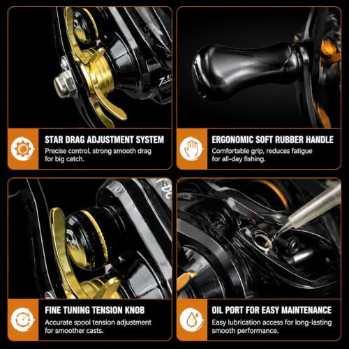 DC Baitcasting Reel with Smart Digital Brake, Anti-Backlash Fishing Reel with Signature DC Sound, Easy-Control 7.1:1 Baitcaster for Beginners & Bass Fishing - Image 2
