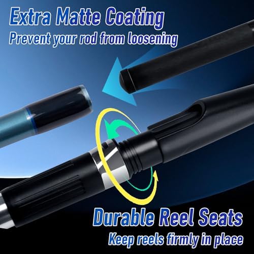 Dr.Fish Spinning Fishing Rod for Surf Fishing, Hard Power, Extra Fast, 3 Section Carbon Fiber Stainless Steel Guide EVA Grip Surf Casting Saltwater Fishing Pole Beach Trolling - Image 6