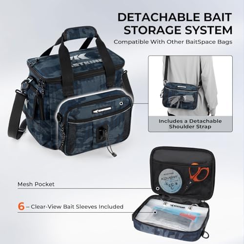 KastKing BaitSpace Tackle Bag with Removable Bait Binder, 4 Tackle Boxes - Image 6