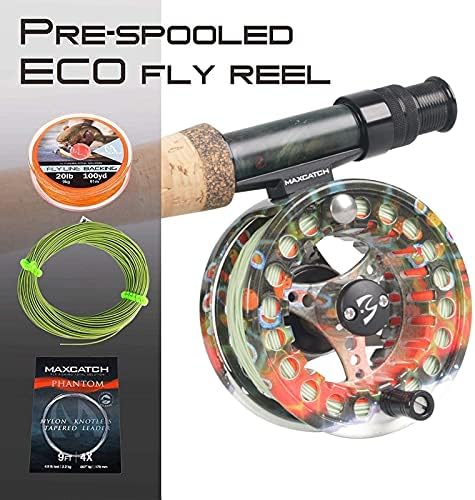 M MAXIMUMCATCH Maxcatch ECO Large Arbor Fly Fishing Reel (3/4wt 5/6wt 7/8wt) and Pre-Loaded Fly Reel with Line Combo - Image 3
