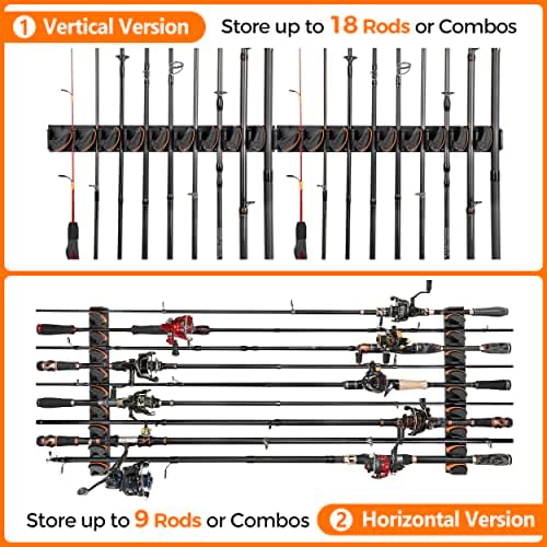PLUSINNO V9 Fishing Rod Holder, Wall‑Mount Pole Holders for 9 Rod & Combos - Image 6