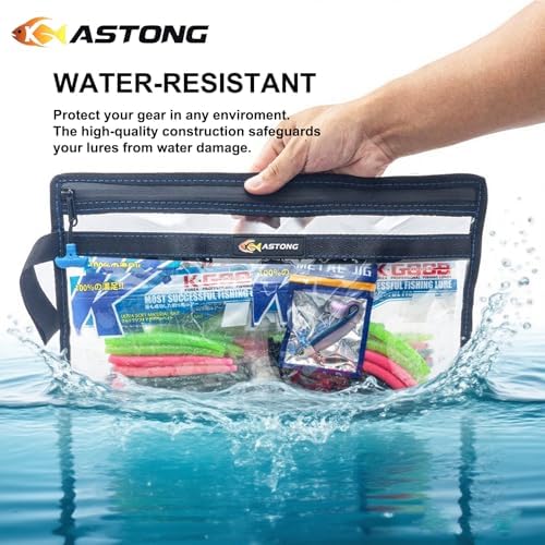 2 Layer Water-resistant Fishing Bait PVC Clear Storage Bag BaitShield Tackle Bag Storage for Bait Tackle Lures Soft Plastics and Fishing Gear Large Capacity 2 Size (2Pcs Medium+2Pcs Large) - Image 4