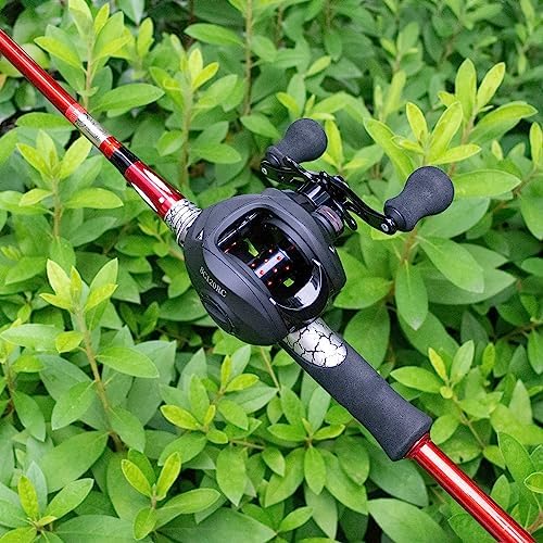 FISHDROPS Baitcaster Reels, 9+1BB, CNC Aluminum Spool, Magnetic Brake System Bait Caster Reel High Speed Gear Ratio 7.0:1 Ultra Smooth Low Profile Baitcasting Fishing Reel - Image 6