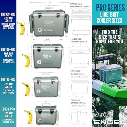 ENGEL Live Bait Cooler PRO for Fishing - Portable Minnow and Bait Bucket with Lithium-Ion Rechargeable Aerator - Image 2