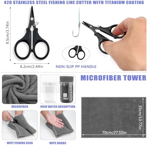 Fishing Gear Kit with Fishing Pliers, Fish Gripper & Hook Remover Blue - Image 7