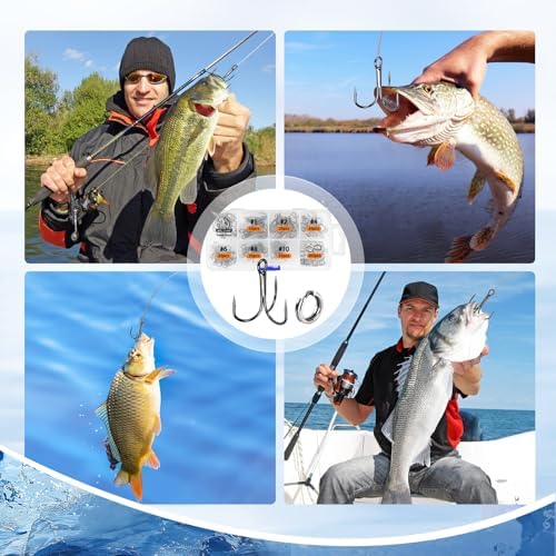 UCEC Fishing Hooks Treble Hooks for Trout Saltwater Freshwater Fish Hook - Image 5