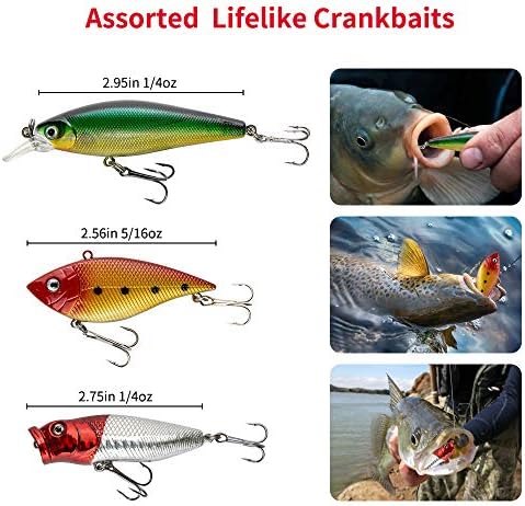 GOANDO Fishing Lures Kit for Freshwater Bait Tackle Kit for Bass Trout Salmon Fishing Accessories Tackle Box Including Spoon Lures Soft Plastic Worms Fishing Gifts - Image 2