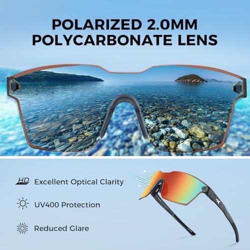 KastKing Tarkio Polarized Fishing Sunglasses, One Piece PC Lens Rimless - Image 3