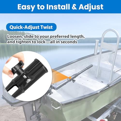 MKA-44 Telescoping Extension Handle Compatible with Minn Kota Transom-Mount Trolling Motors & Most Hand-Steer Outboard Motors | 24" to 40" Adjustable, Tool-Free Install for Enhanced Control - Image 5