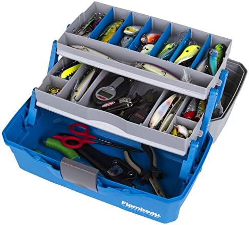 Flambeau Outdoors 6382 2-Tray Tackle Box, 15 Compartments, Blue and Gray - Image 5