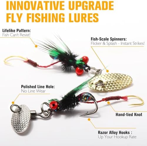 Dovesun Fly Fishing Trout Lures with Fishing Spinner 5PCS/10PCS - Image 3