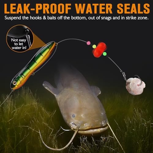 Dovesun Catfish Float Rigs with Catfish Rattles Rattling Catfish Tackle for Bank Fishing Santee Rig 6PCS - Image 6