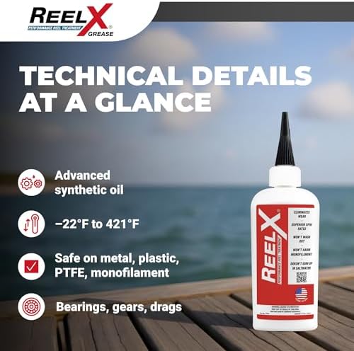 ReelX Fishing Reel Lubricant, Extreme-Pressure Anti-Corrosion Oil for Bearings, Spinning, Baitcasting, Spincast, Fly, Trolling & Electric Reels, Smooth Casting Saltwater Freshwater Protection, 4 oz - Image 6