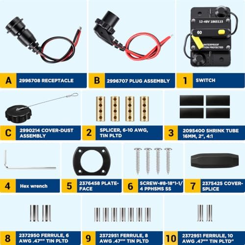 Trolling Motor Plug and Receptacle 1865120 MKR28 compatible with Minn Kota - Image 6