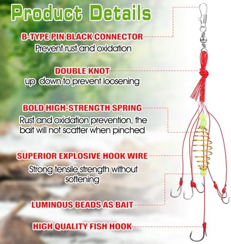 Teenyyou 9 Pack Carp Fishing Baits Hooks with Fishing Spring Carp Feeder Lure Trap Hook 6#-14# Full Size Bait Tackle - Image 3