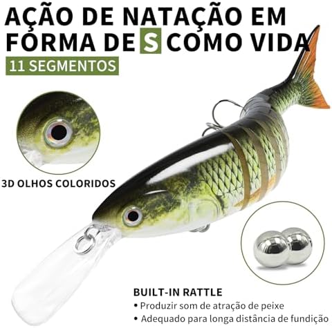 TRUSCEND Swimmax Easy Catch Fishing Lures with BKK Hooks, Wiggling, Vibrating, Rattling and Gurgling for More Bite, Heavy-Duty Dyneema Fiber Jointed Swimbaits for Bass, Trout, Walleye, Crappie, Pike - Image 3