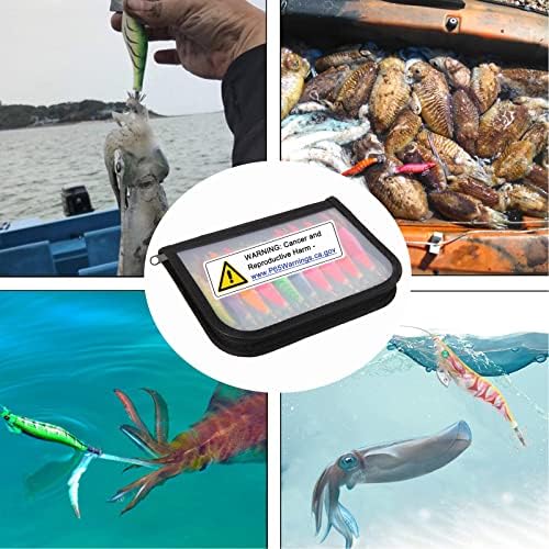 Squid Jigs Saltwater Shrimp Fishing Lures 10pcs Glow Squid Jig Baits Artificial Luminous Fishing Lures Kit for Octopus Cuttlefish - Image 6