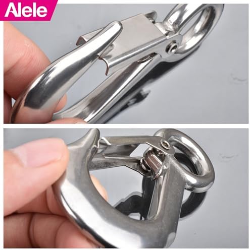 Alele Grab Hooks, 440 Pounds Slip Hooks,Stainless Steel Lifting Hook Rigging Accessory,4 Pack - Image 5