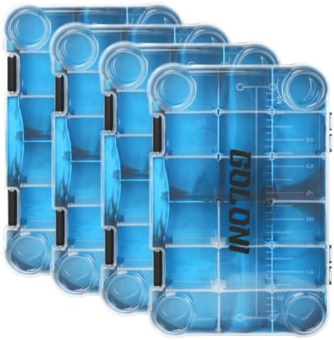 Goloni Fishing Tackle Box,Plastic Clear Fishing Storage Organizer Box With Removable Dividers,3600 Tackle Trays,Storage Lure Box for Lures 4 Pack by GoloniYourStyleYourRule