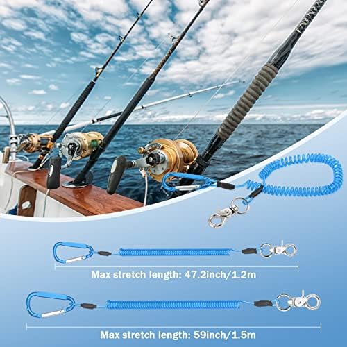 Woanger Coiled Lanyard for Tools Steel Wire Retractable,Blue - Image 2