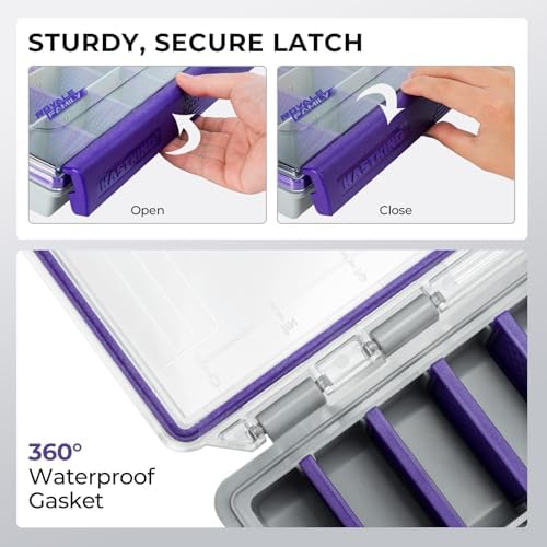 KastKing HyperSeal Waterproof Tackle Box, 3700 2 Packs, Purple - Image 5
