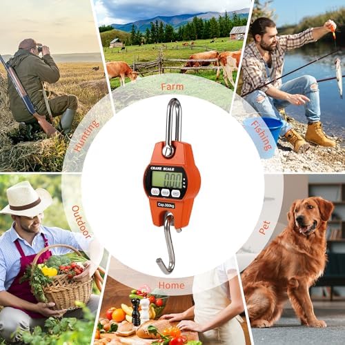 880lb/400kg Digital Crane Scale - Compact LCD Handheld Hanging Scale for Garage, Farm, Hunting, Fishing & More(400kg/Aluminium Alloy/Orange) - Image 6