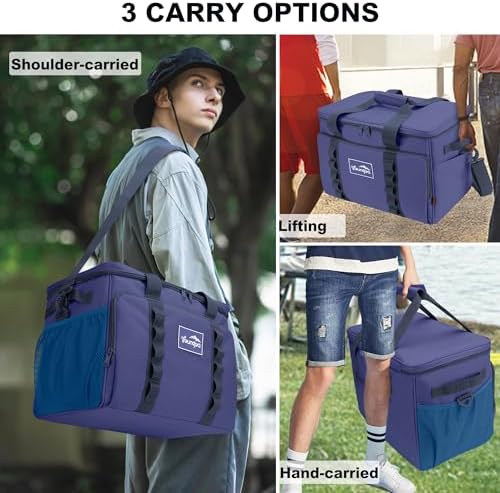 48 Can Insulated Soft Sided Collapsible Cooler Bag Ice Chest - Image 4