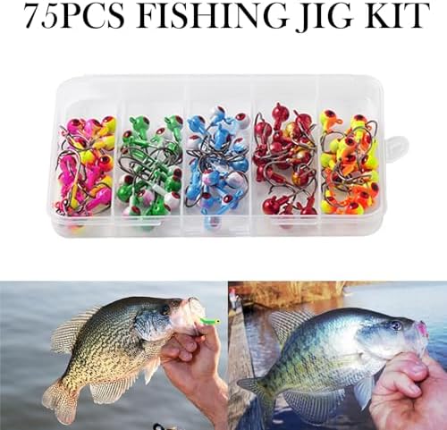 Crappie Jig Heads Kit, 75 Pieces Fishing Jig Head Hooks for Fishing Crappie Bass Trout Walleye 1/8oz 1/16oz 1/32oz - Image 5