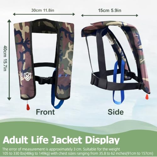 Manual Inflatable Life Jacket for Adults| Supports up to 330 lbs - Image 4