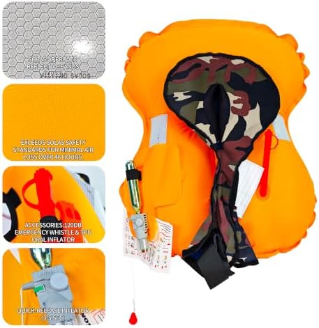 Automatic Inflatable Life Jacke for Adults| Supports up to 330 lbs | Life Vest for Adults| Inflatable PFD Vest Adult| Outdoor Water Sports. - Image 2
