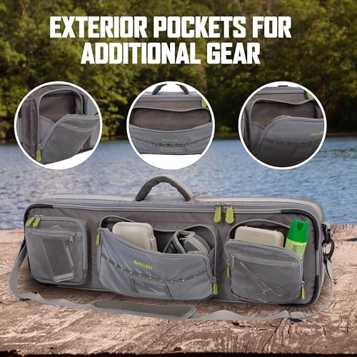 Allen Company Cottonwood Fly Fishing Rod & Gear Bag Case, Hold up to 4 Fishing Rods, Heavy-Duty Honeycomb Frame - Gray/Lime or Olive Green - Image 4