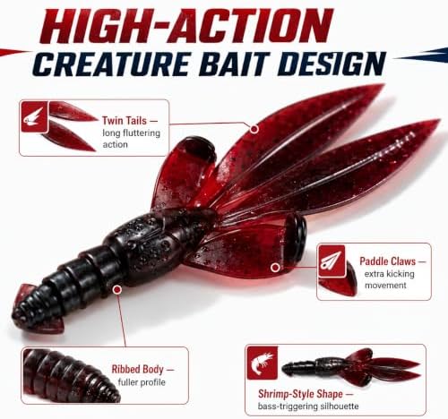 5.5" Creature Bait Soft Plastic Fishing Lures - Image 2