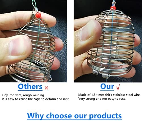 10Pcs/Pk Carp Fishing Bait Trap Cage Feeder Basket Holder Coarse Lure Feeder Carp Fishing Tackle Kit,Size L/M/S Available - Image 2