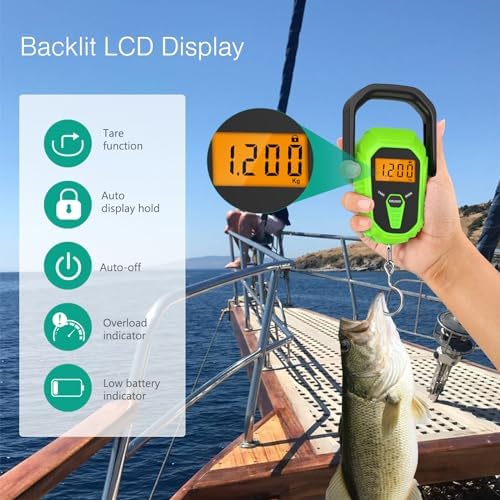 ORIA Digital Fish Scale with Lip Gripper, 110lb/50kg, Batteries Included - Image 3