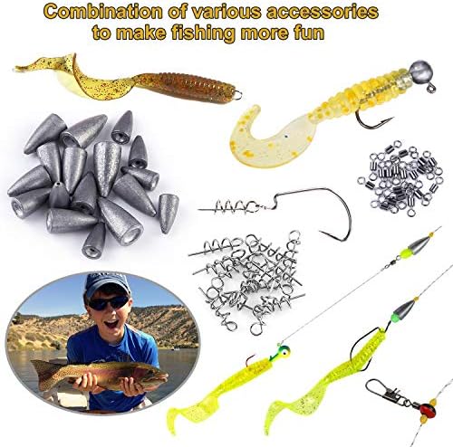 PLUSINNO Fishing Lures Fishing Tackle Box Fishing Gifts for Men, Bass, Trout Fishing Accessories Kit for Saltwater & Freshwater Fishing Gear Including Topwater Lures, Hooks, Spinnerbaits - Image 6