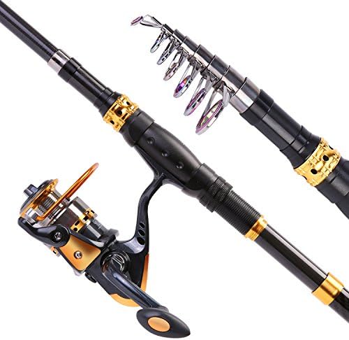 Sougayilang Fishing Rod Reel Combos Carbon Fiber Telescopic Fishing pole with Spinning Reel for Travel Saltwater Freshwater Fishing - Image 2
