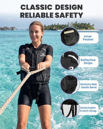 Owntop Swim Jacket Adult | Adjustable Crotch Strap | Large Armhole | Sturdy Zipper & Buckle | Kayak, Boating, Fishing, Paddle Sports - Image 3