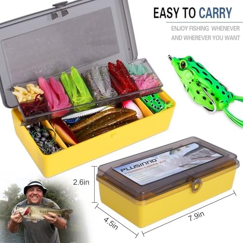 PLUSINNO Fishing Lures, All-in-One Fishing Tackle Box with Tackle Included, Fishing Gear Lure Bait Accessories Kit for Freshwater Bass Trout, Ideal Fishing Gifts for Men, Father & Beginners - Image 3
