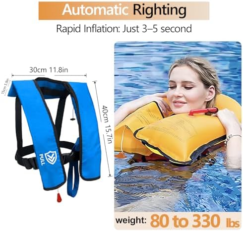Manual Inflatable Life Jacket for Adults| Supports up to 330 lbs - Image 2