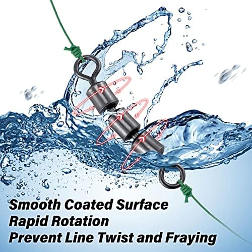 Dr.Fish High Speed 3 Roller Swivels, Bead Chain Barrel Swivels Fishing Tackle Trolling Rolling Leader Lure Connector Salmon Walleye Freshwater - Image 3